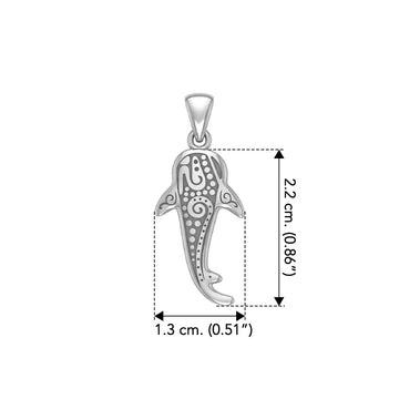 Small Oboriginal Whale Shark Sterling Silver Pendant By DiveSilver TPD6282